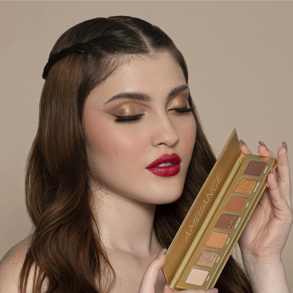 Sigma Beauty Ambiance Eyeshadow*Palette~7 Luminous Neutral & Gold Shades NIB - Picture 6 of 11